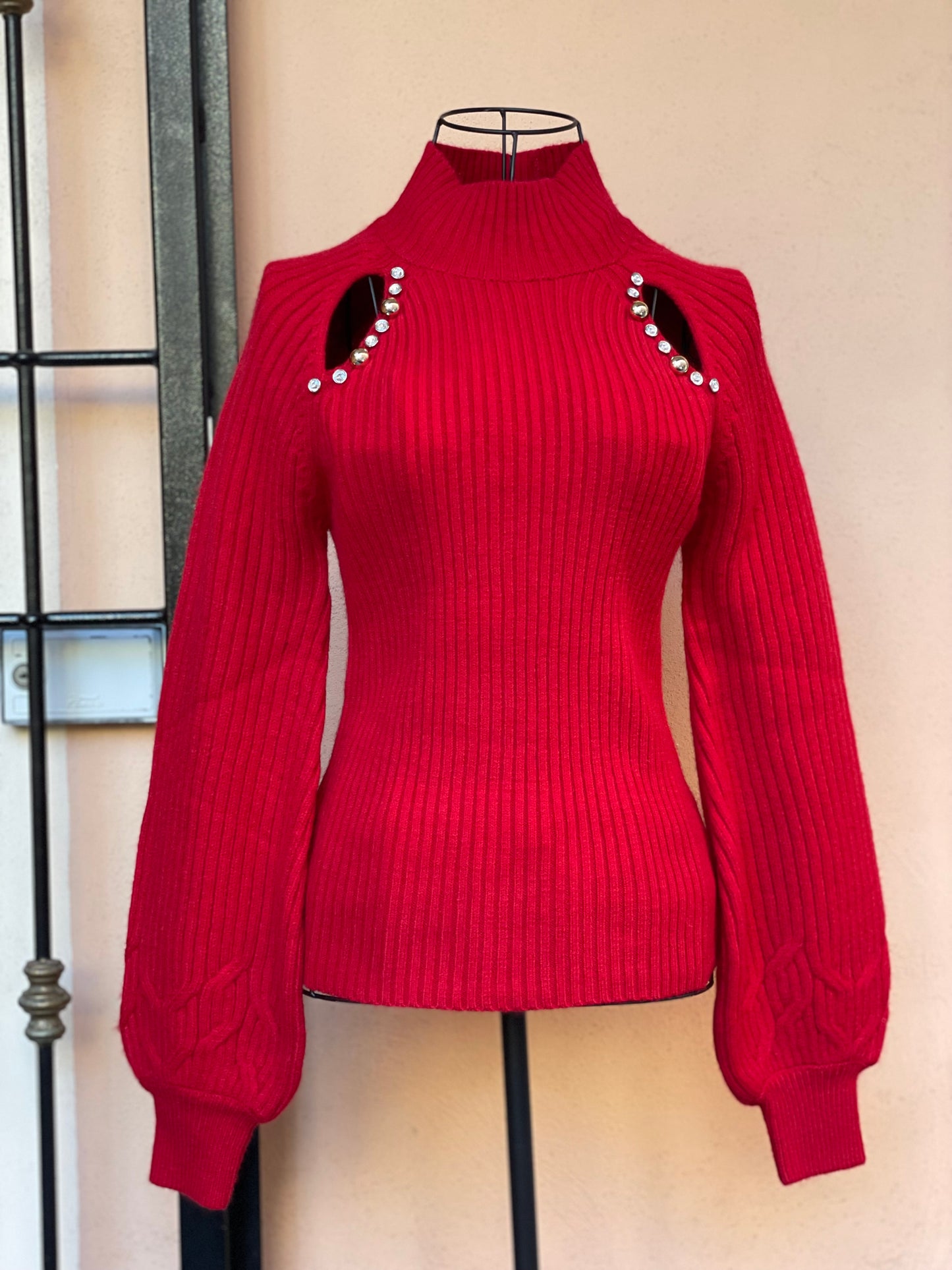 Maglione in lana a coste