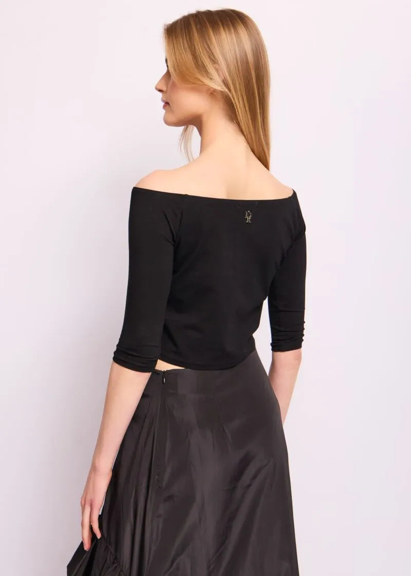 T-shirt in cotone con strass