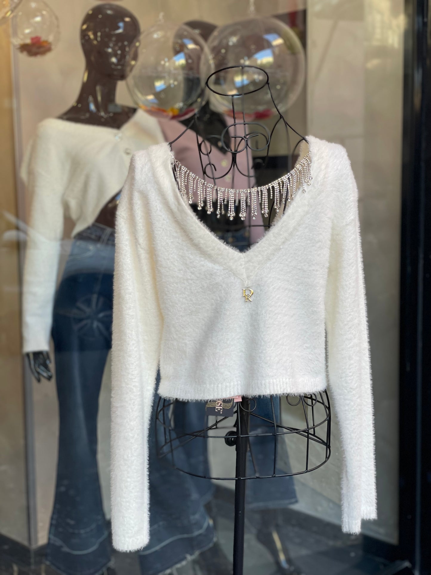 Cardigan Bianco in maglia