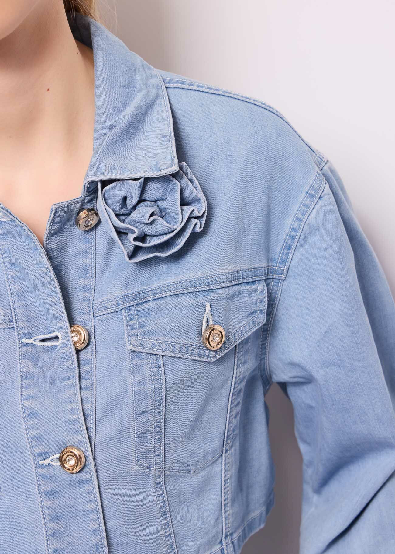 Giacca corta in denim di cotone