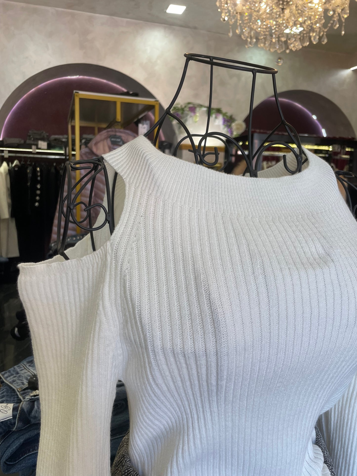 Maglione in filato a costine