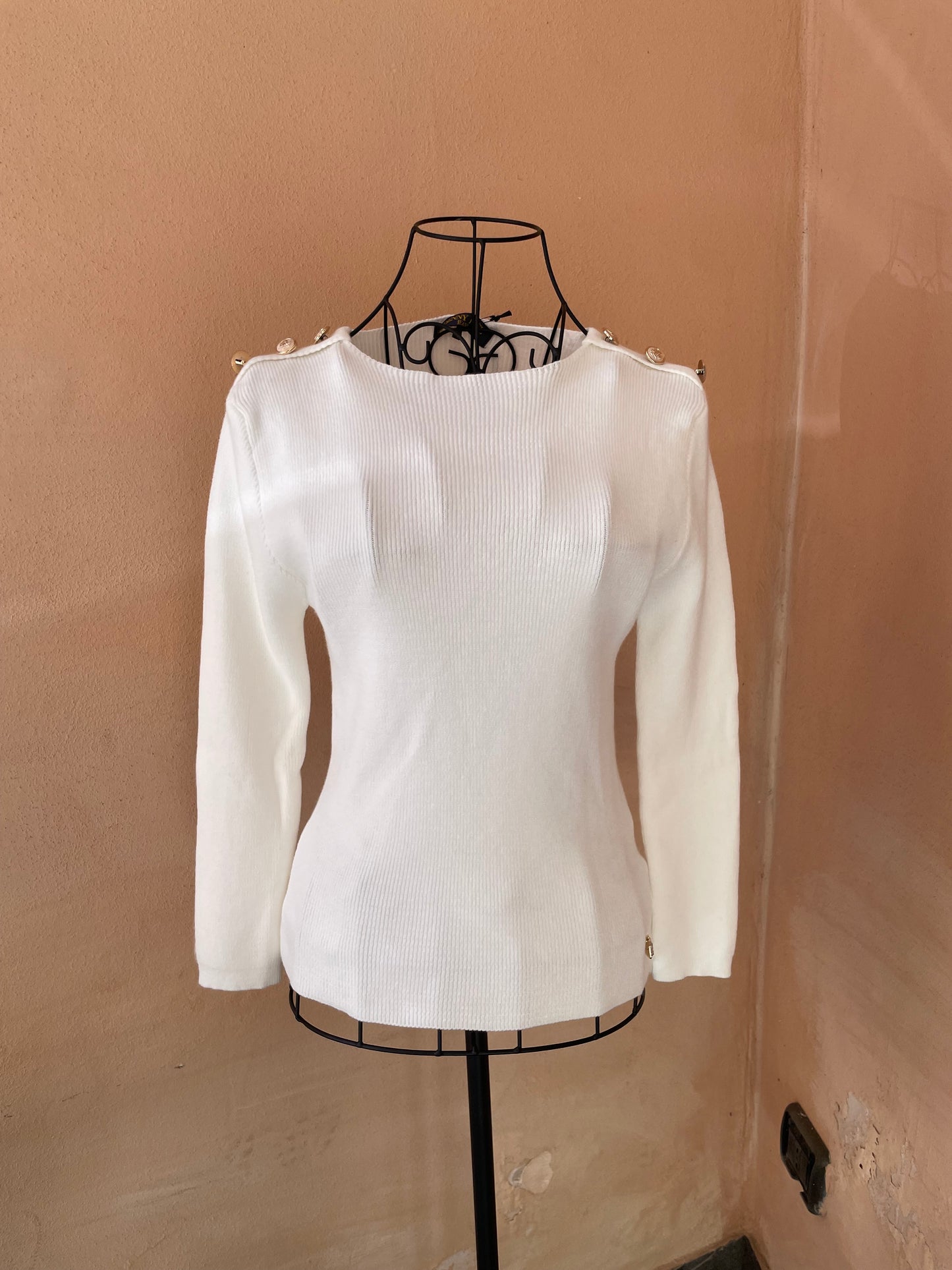 Maglione Bianco con bottoni