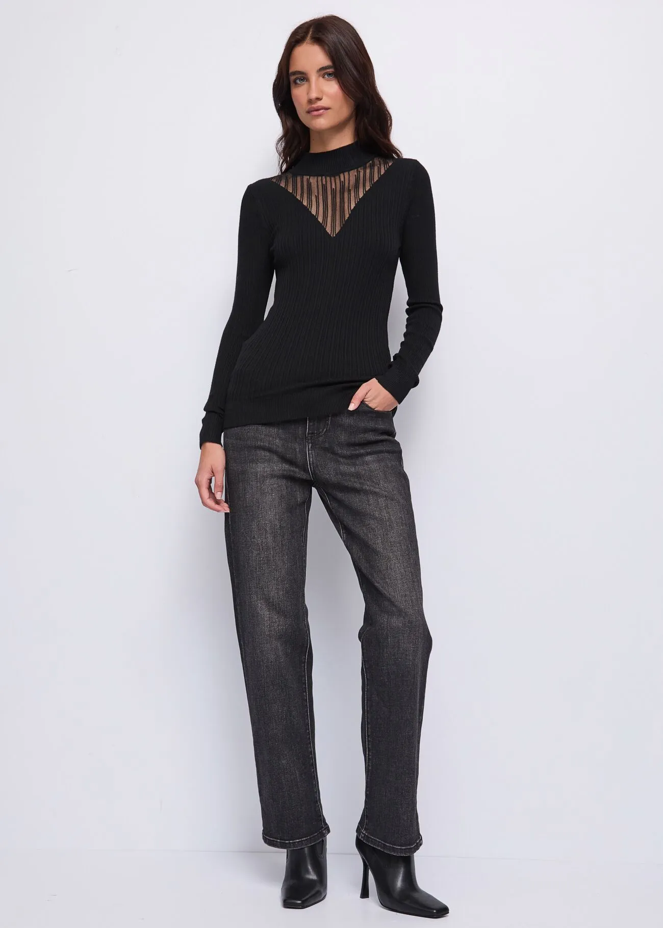 Maglia in filato a costine