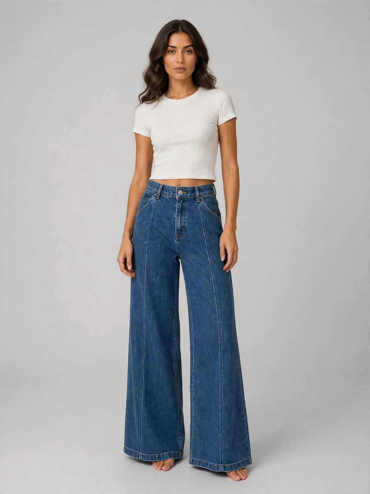Jeans palazzo vita alta