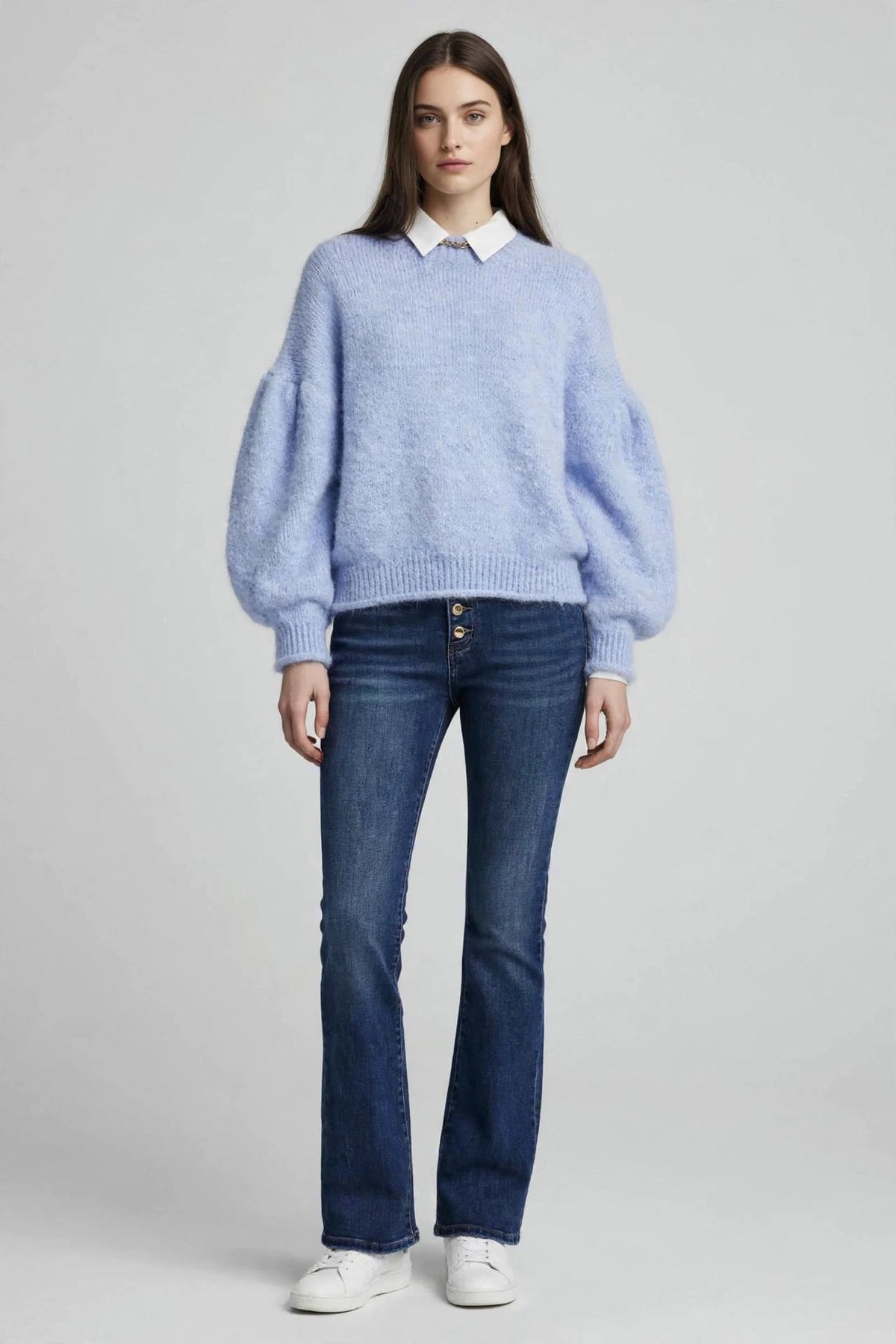 Maglione celeste polvere