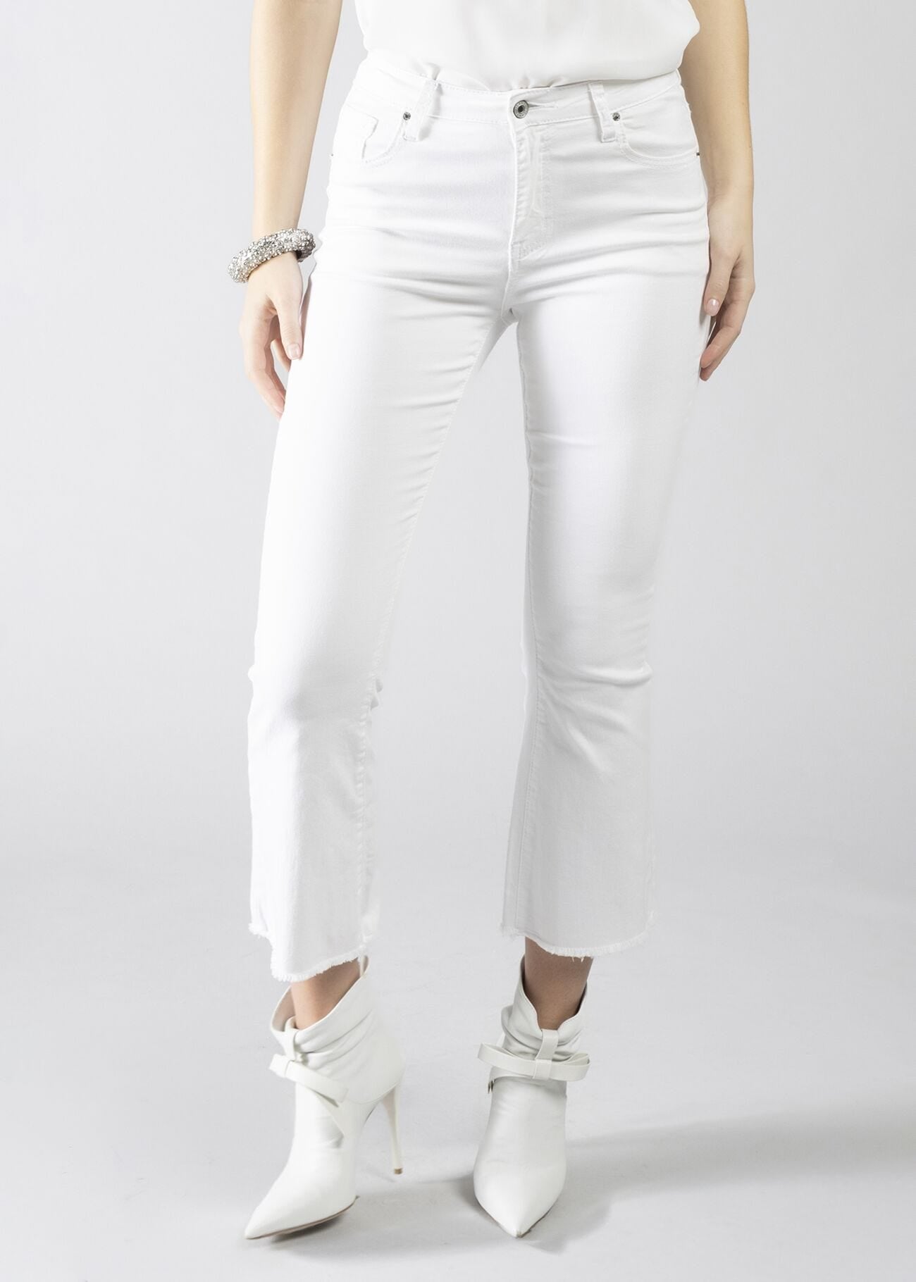 JEANS IN COTONE A ZAMPA