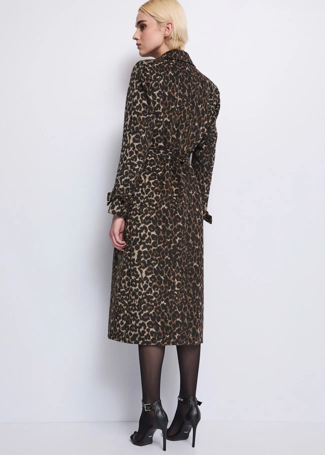 Cappotto monopetto maculato