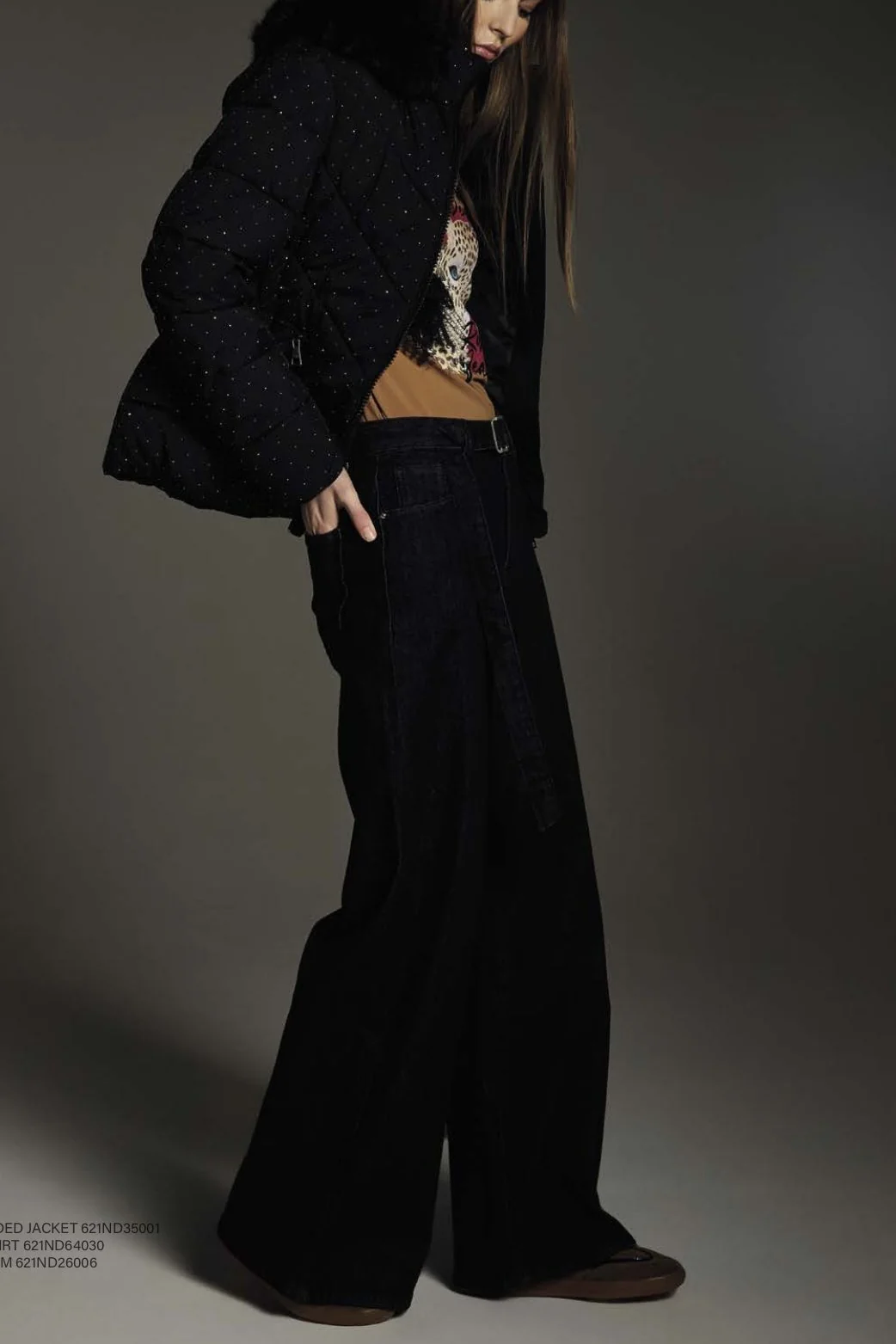 PIUMINO NERO STRASS CON CAPPUCCIO ECOFUR