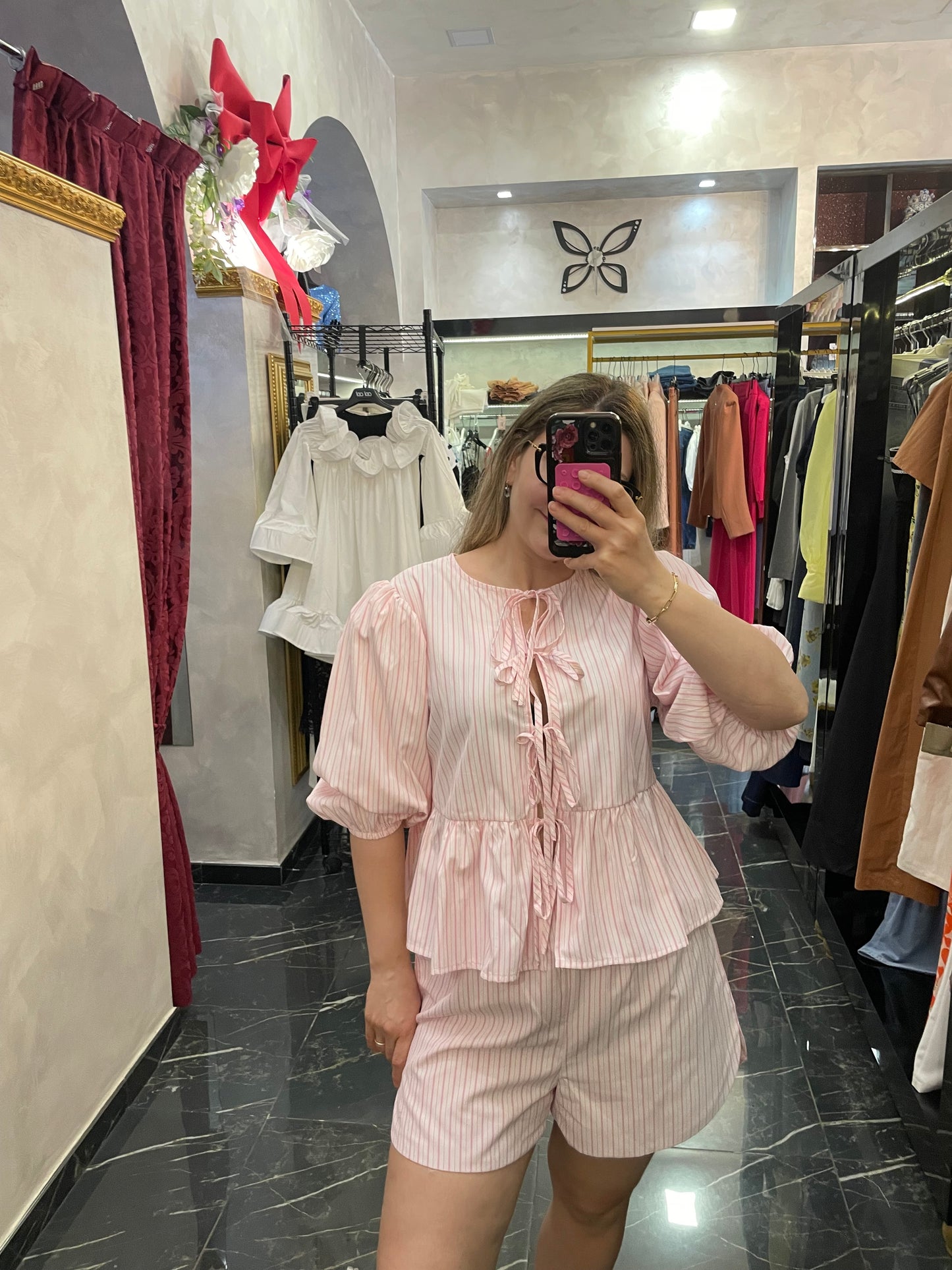 Bermuda Righe Rosa - Glamorous
