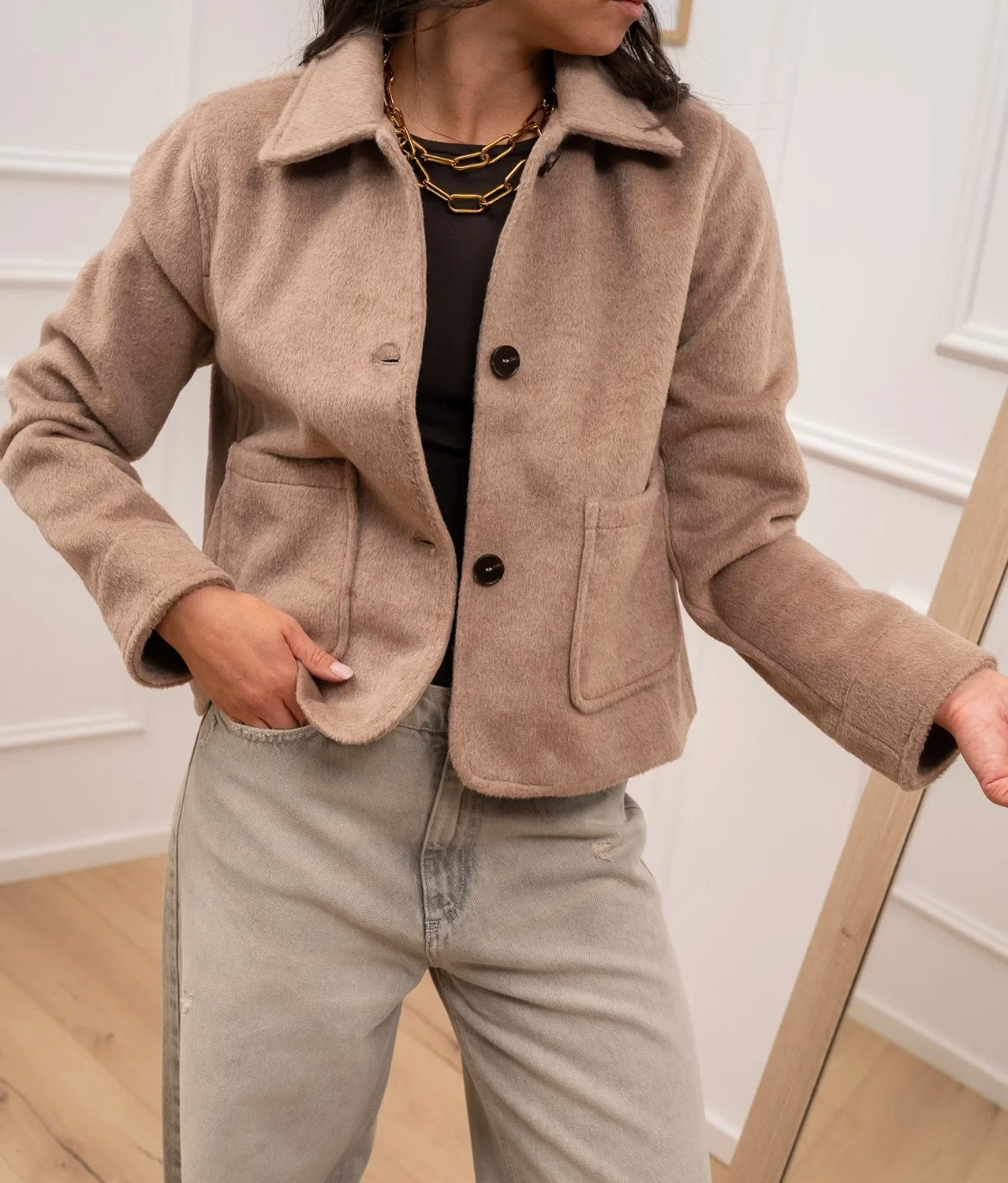 Giacca beige con bottoni - Glamorous