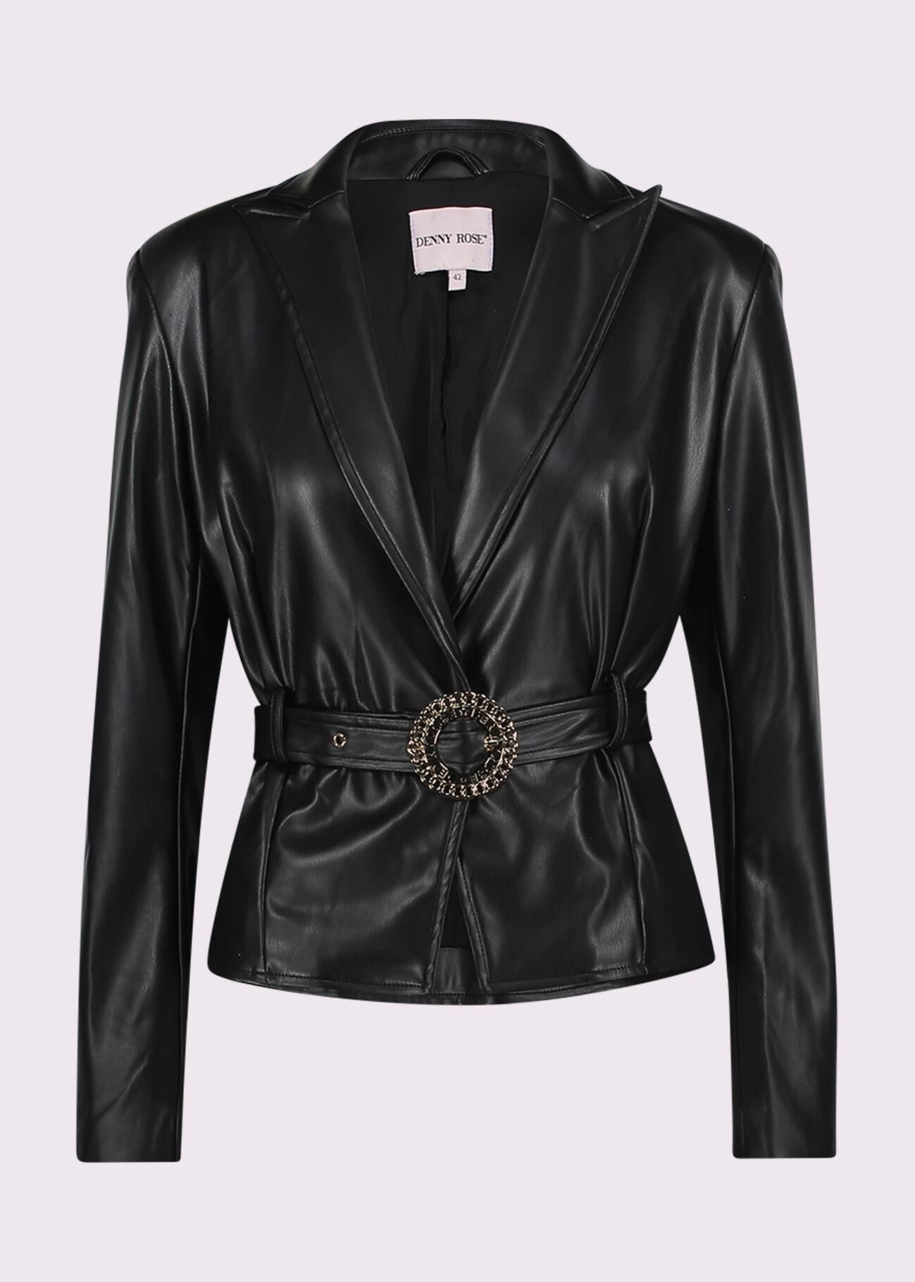 Giacca nera in similpelle