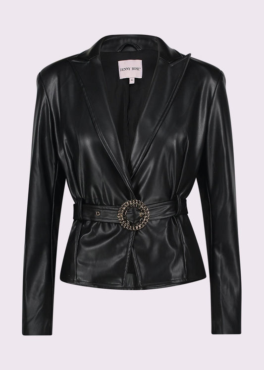 Giacca nera in similpelle