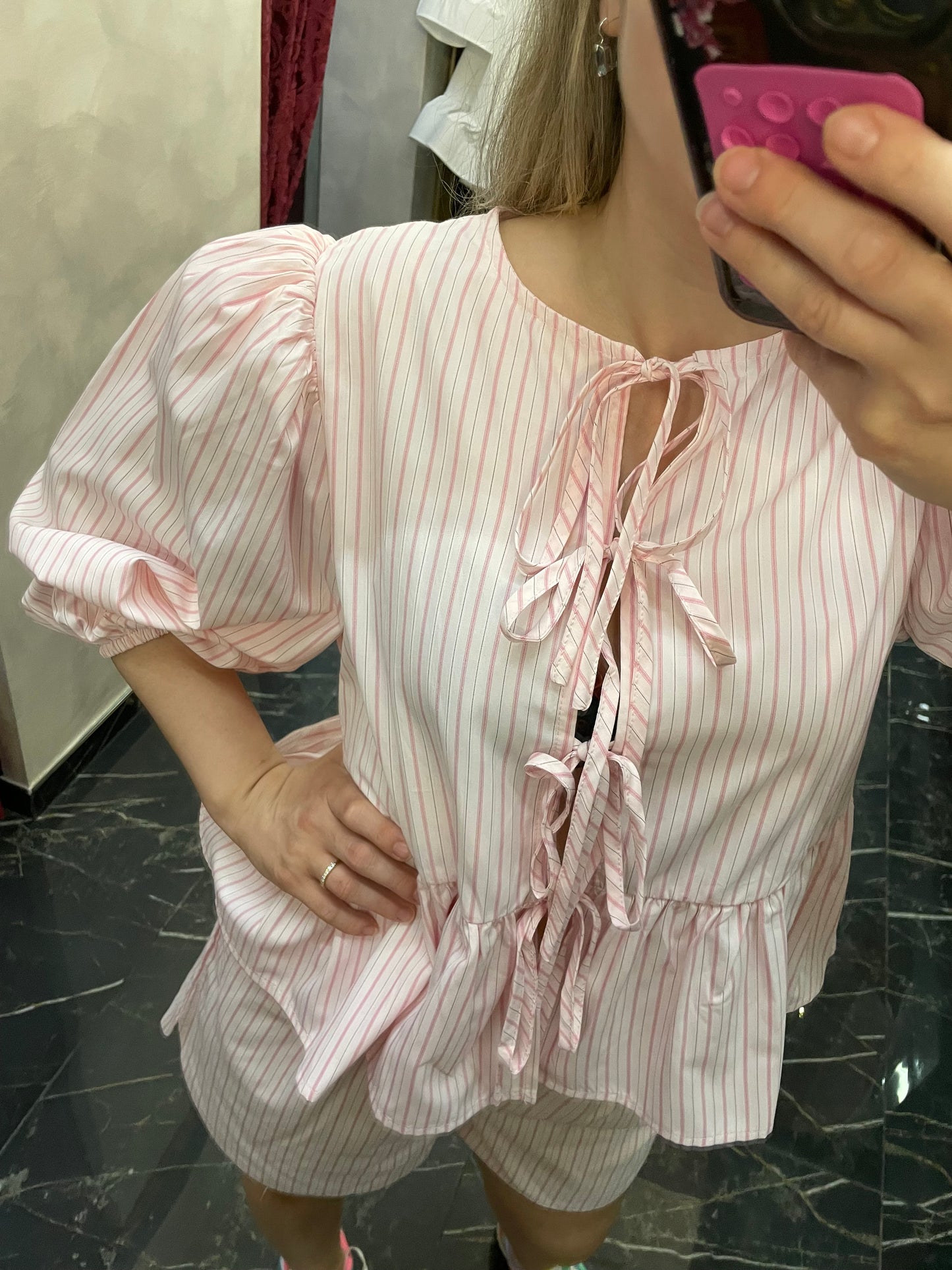Bermuda Righe Rosa - Glamorous