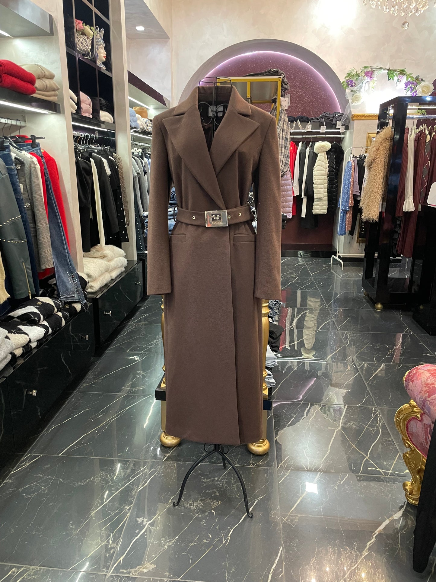 Cappotto Tabacco con cintura