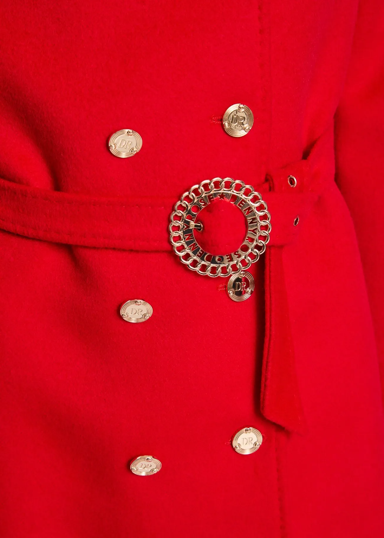 Cappotto in lana con cintura