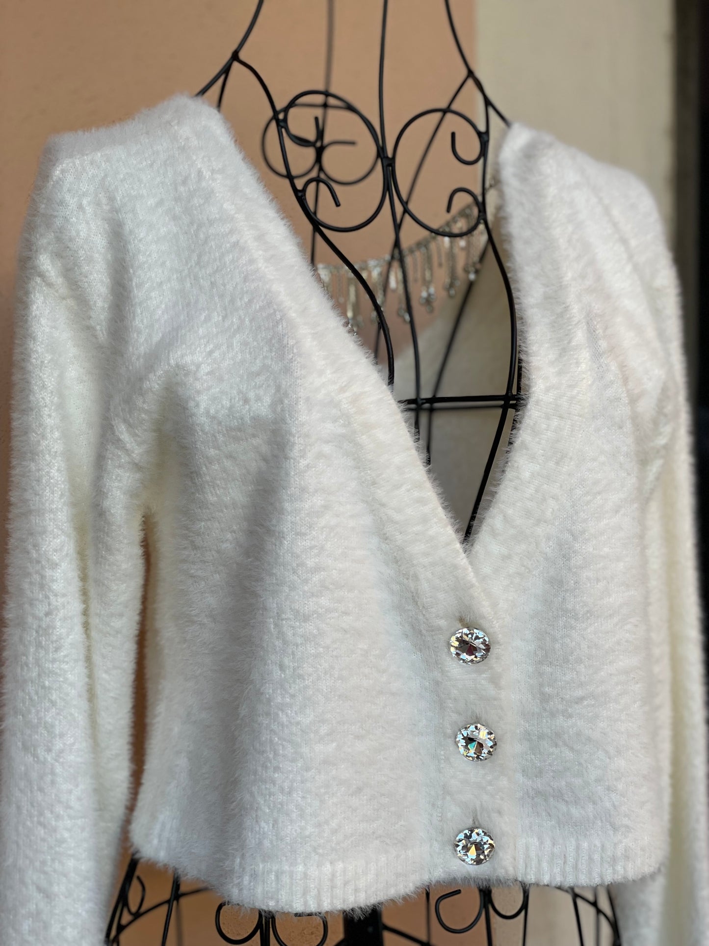 Cardigan Bianco in maglia