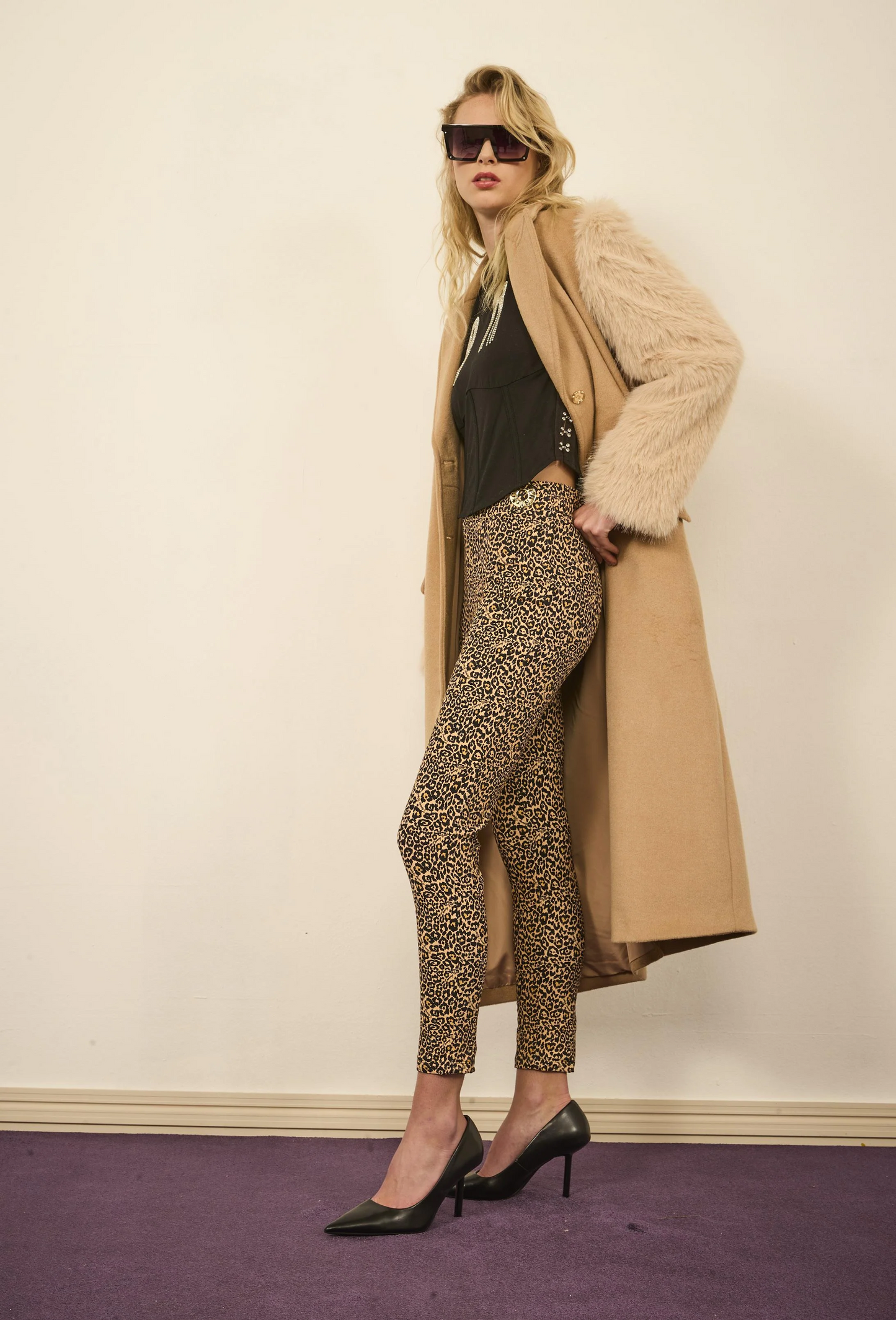 Cappotto cammello in panno di lana