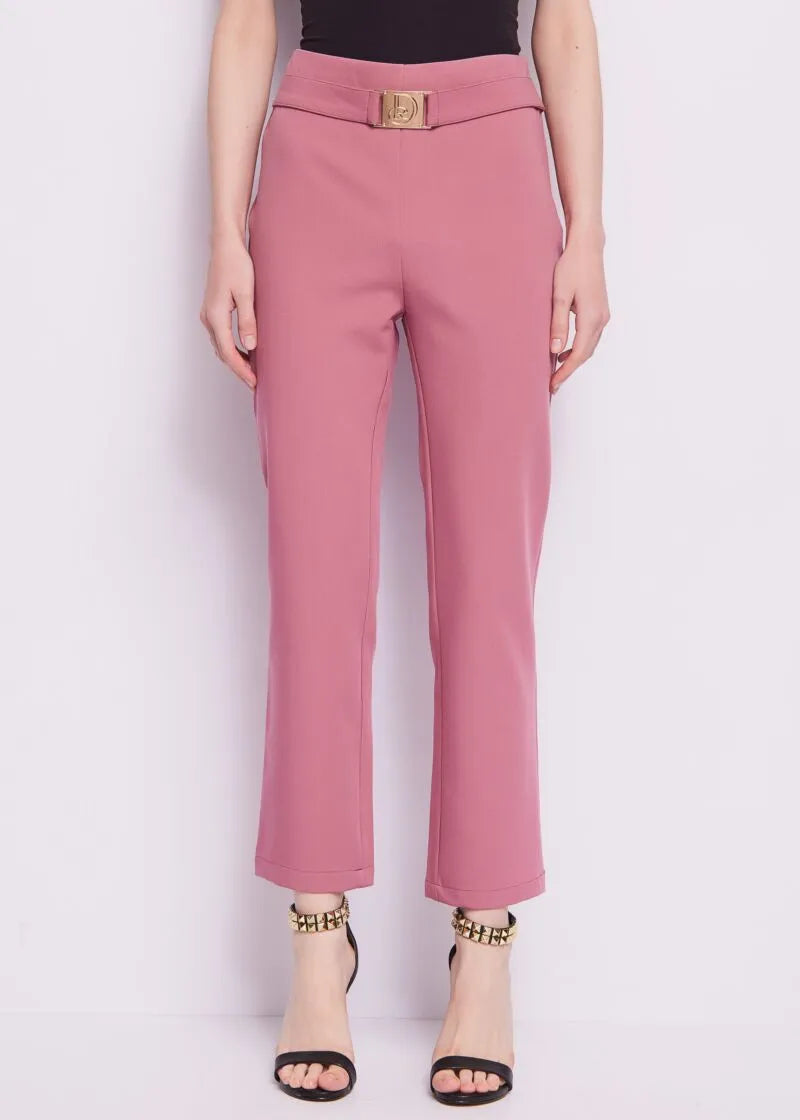 Pantaloni rosa con cintura