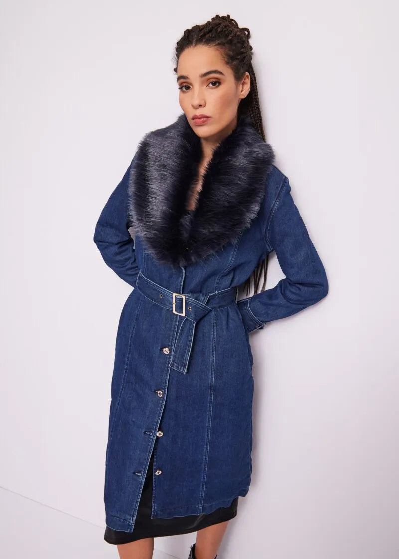 Trench in denim di cotone