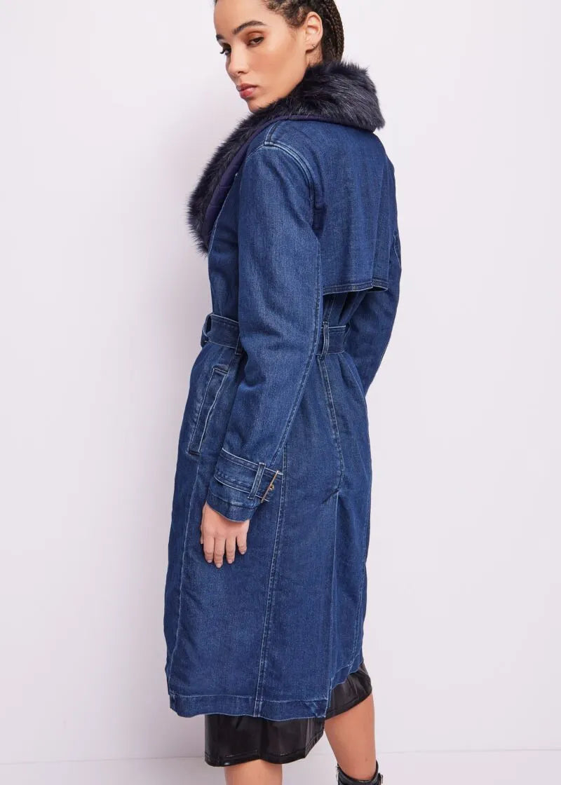 Trench in denim di cotone