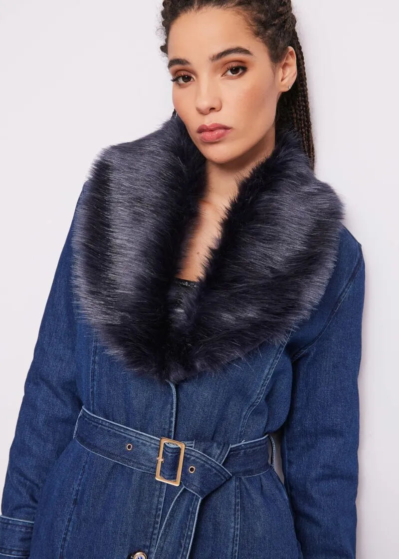 Trench in denim di cotone