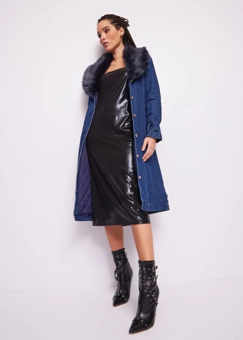 Trench in denim di cotone