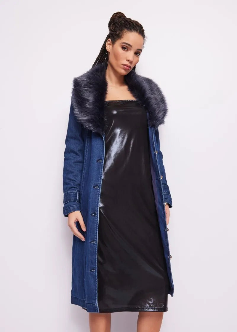 Trench in denim di cotone