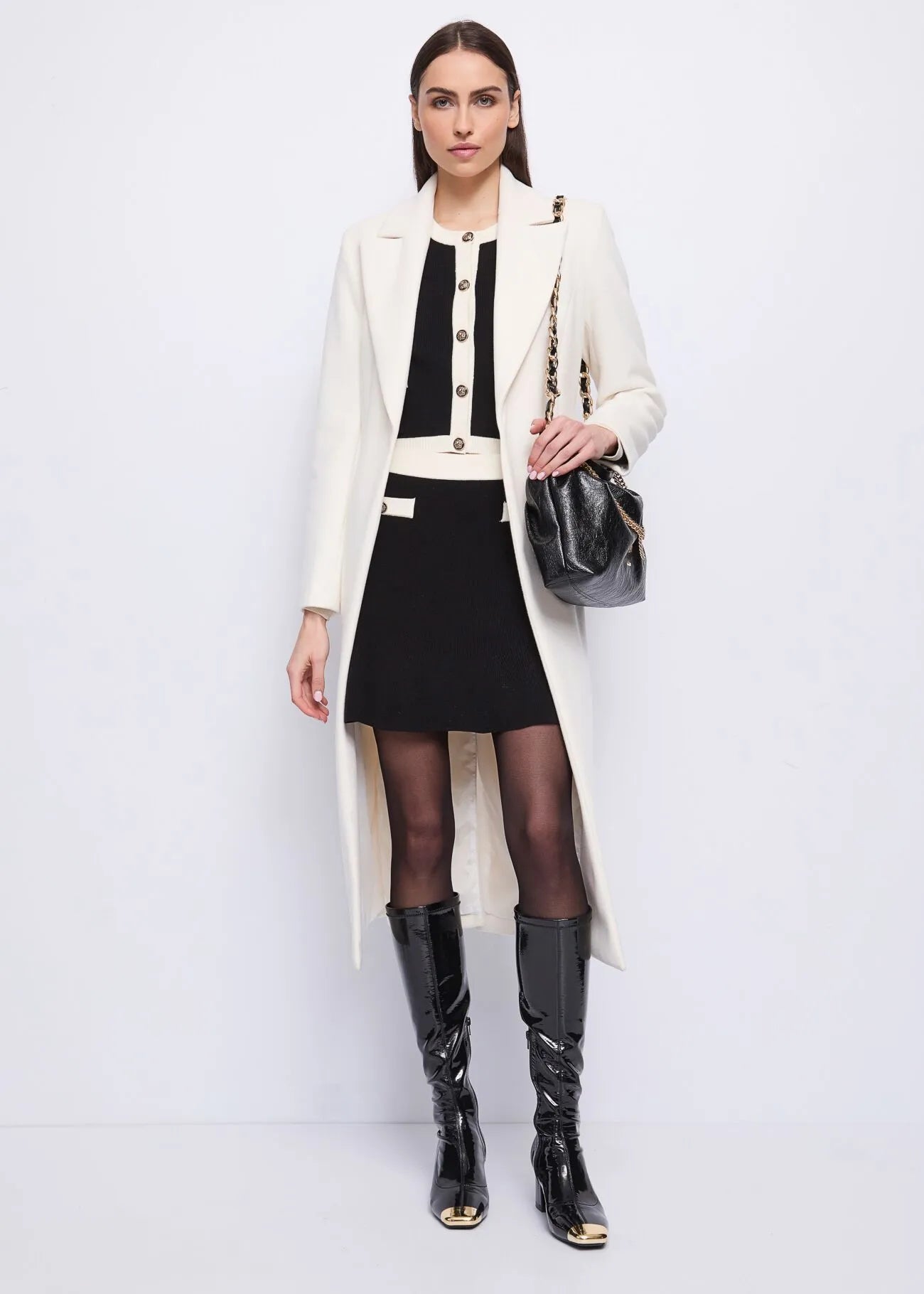 Cappotto bianco con cintura