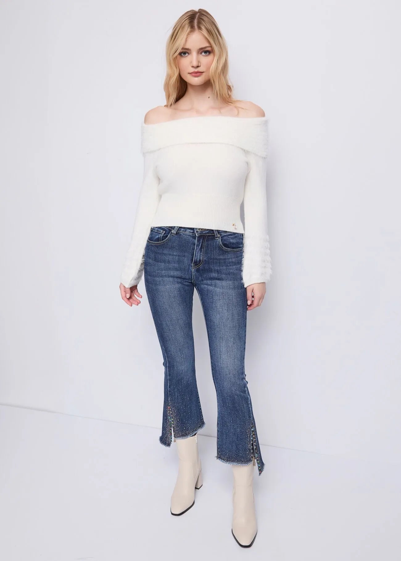 Maglione di filato bianco