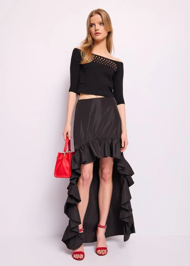 T-shirt in cotone con strass
