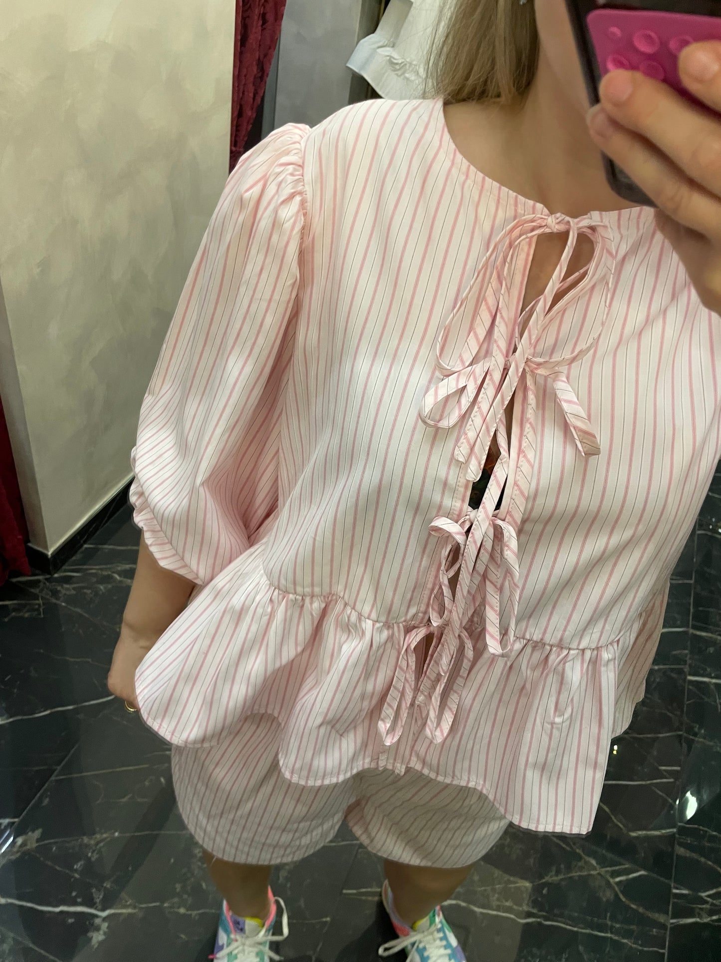 Bermuda Righe Rosa - Glamorous