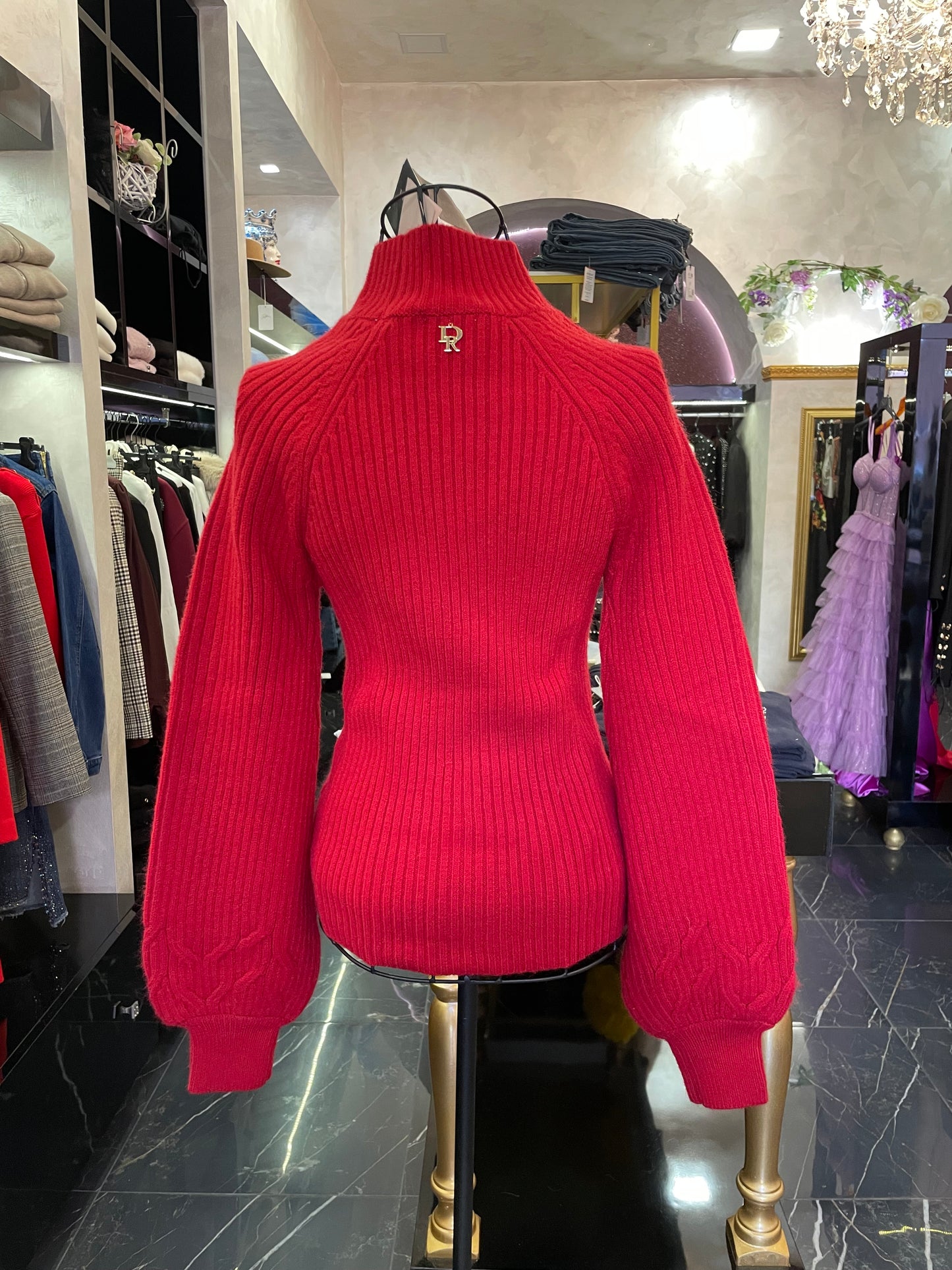 Maglione in lana a coste