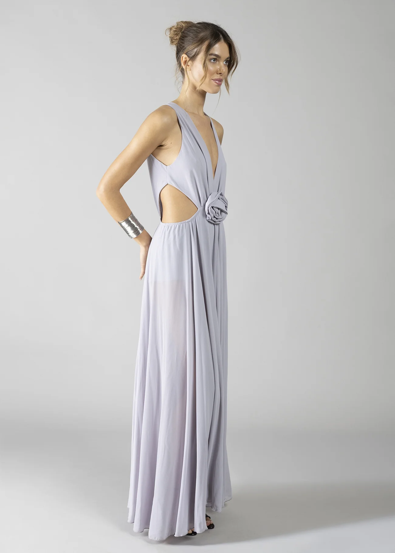 ABITO LUNGO ROSE CON CUT-OUT CANYON ROSE