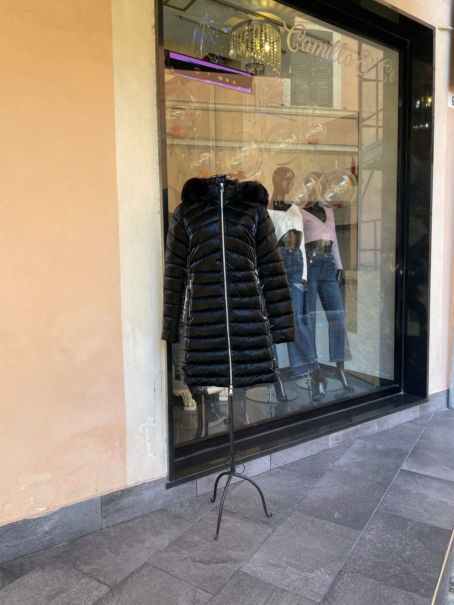 Piumino Nero trapuntato