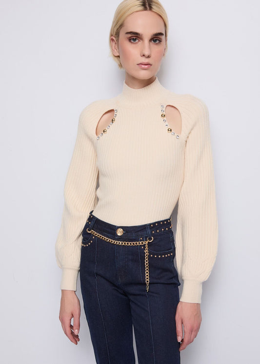 Maglione in lana a coste