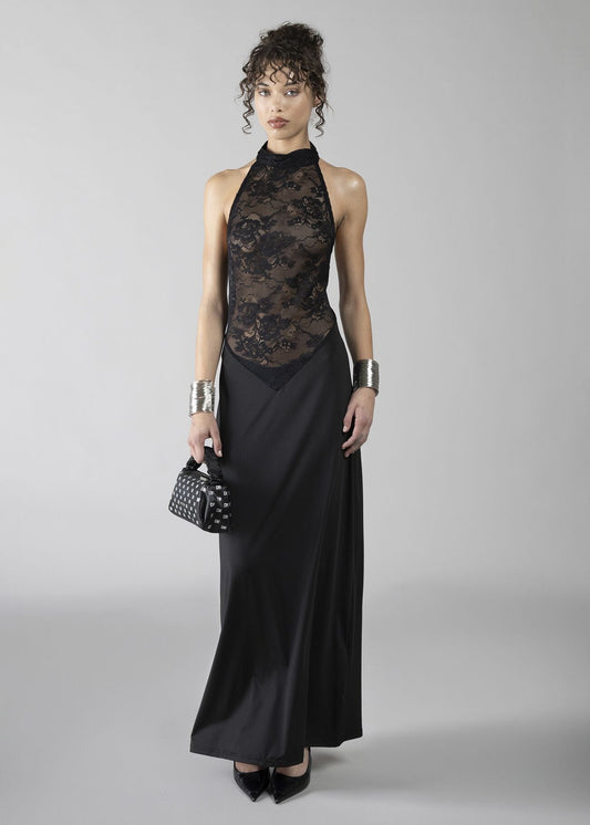 ABITO LUNGO CON TOP IN PIZZO