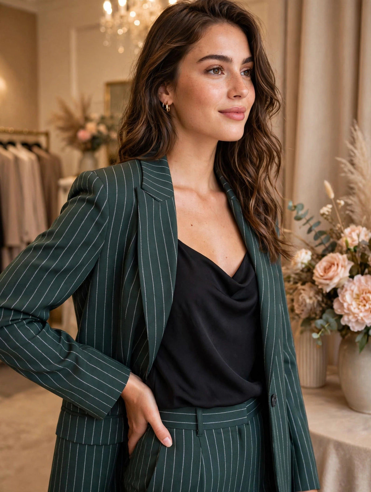Blazer gessato dalla silhouette oversize