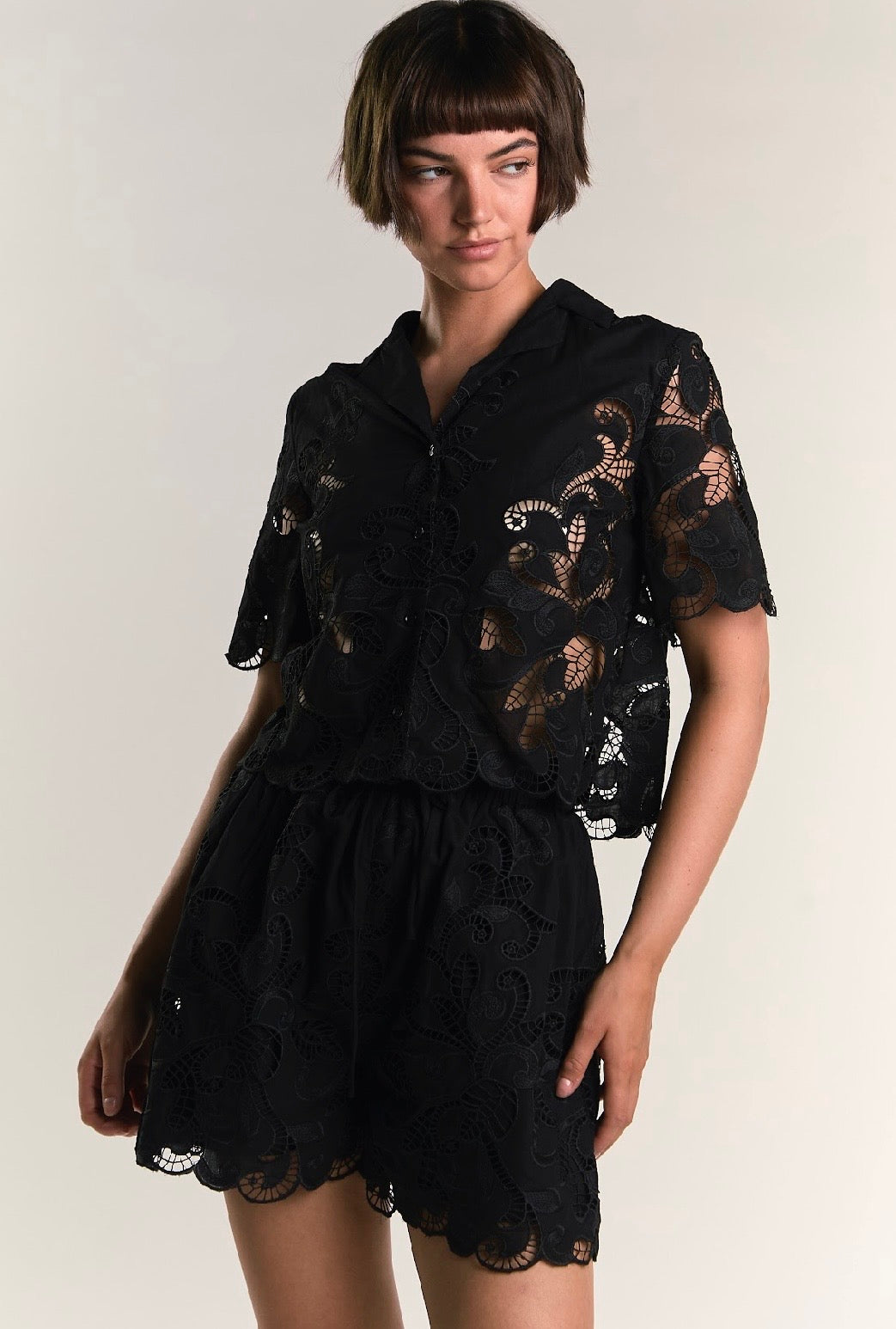 Camicia in pizzo nera - Glamorous