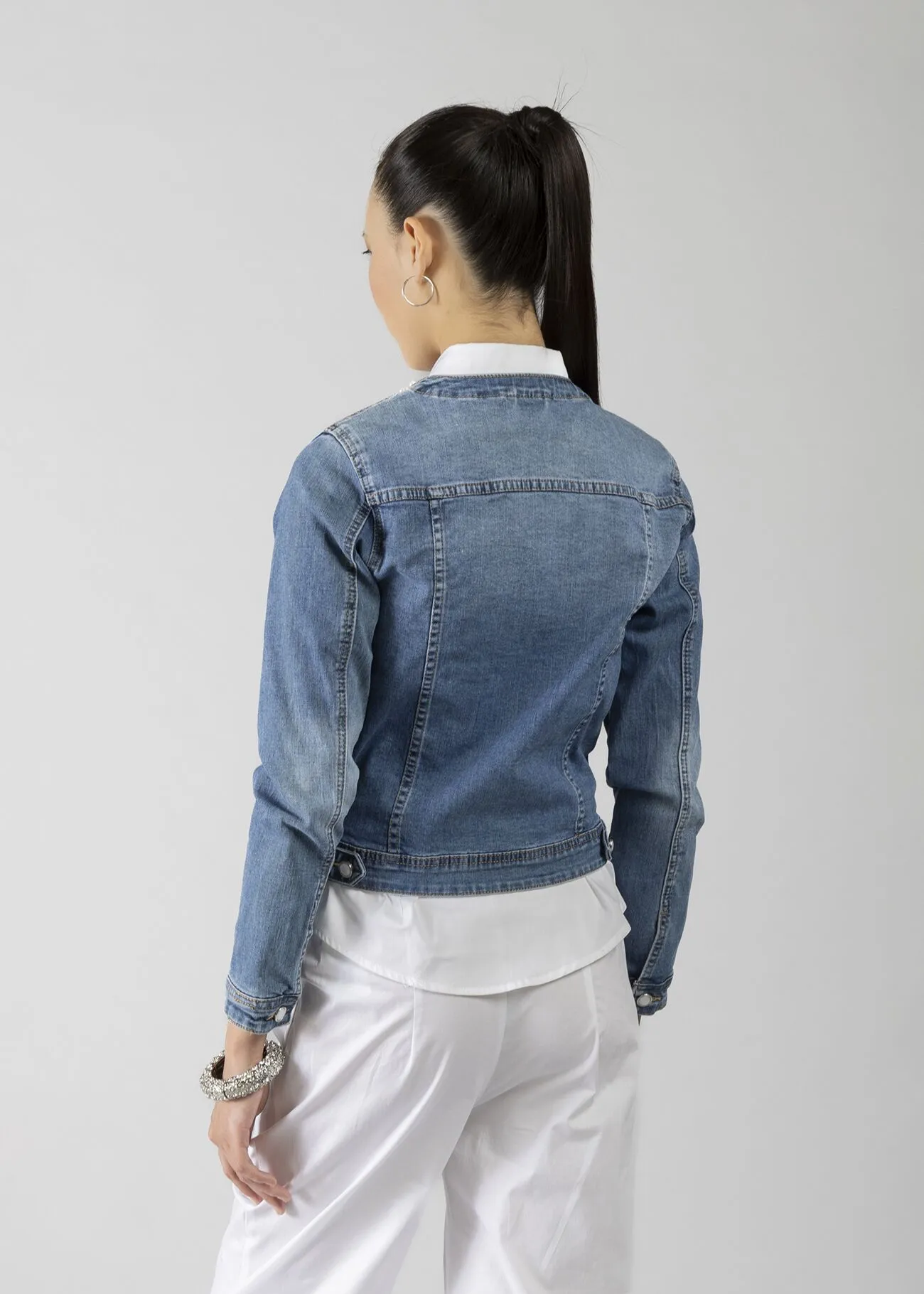GIACCA JEANS PERLE LIGHT BLUE