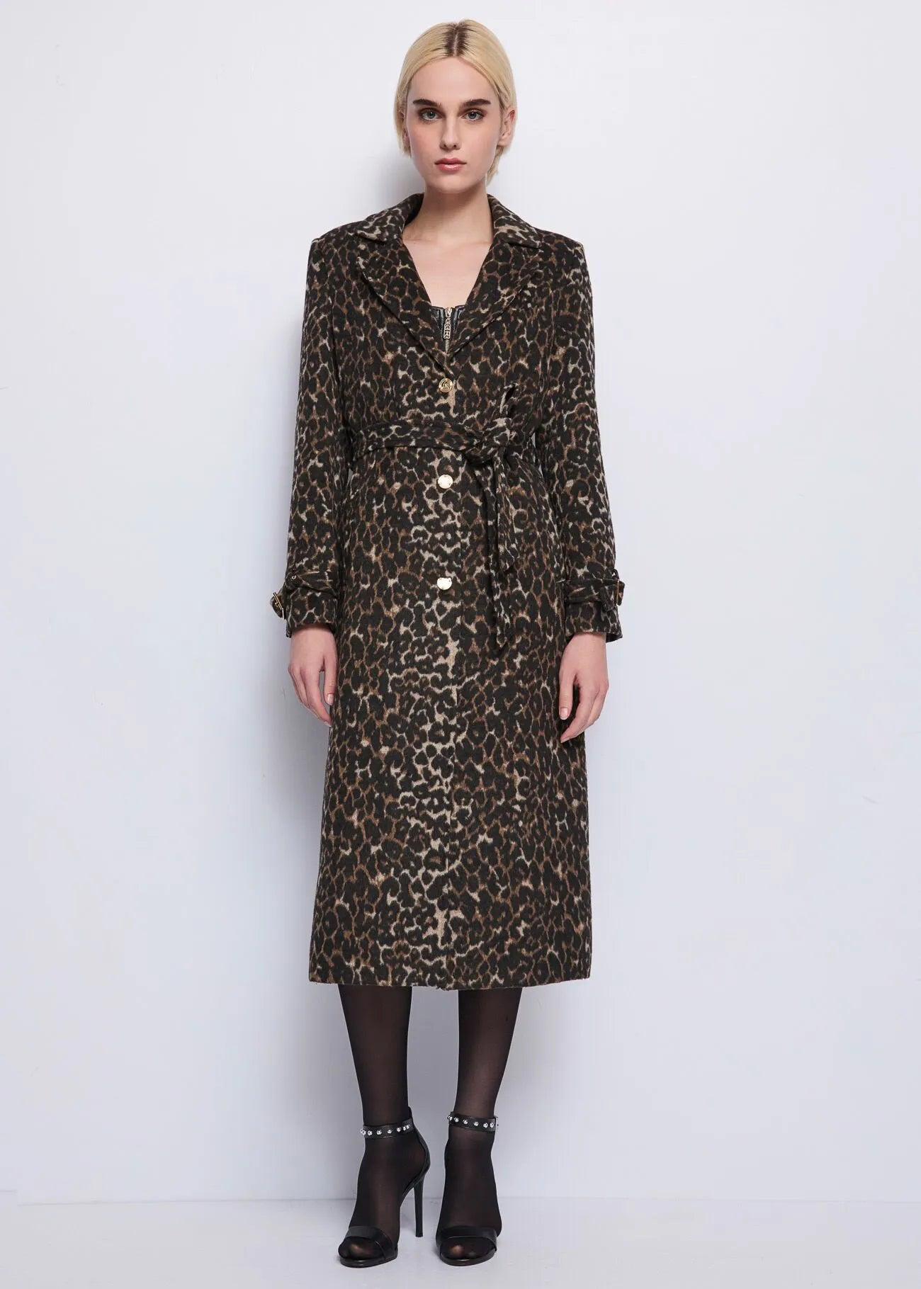 Cappotto monopetto maculato