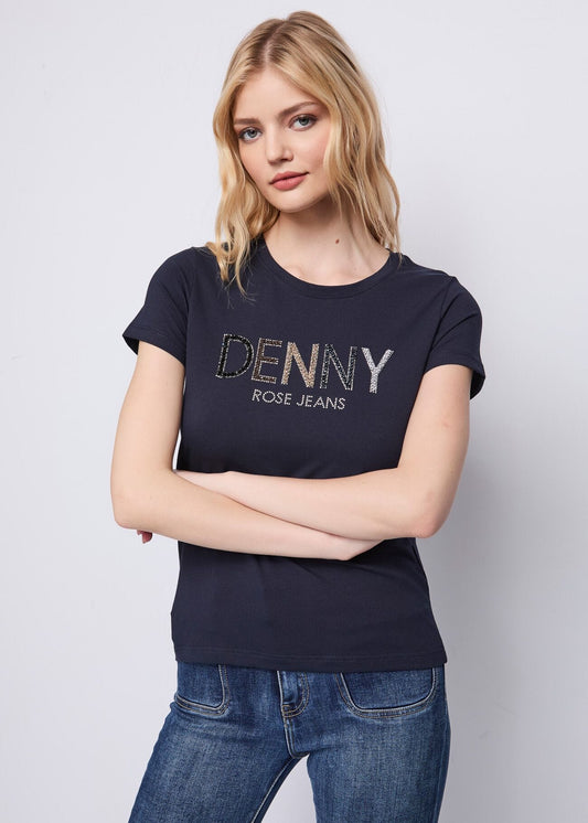 T-shirt blu in cotone