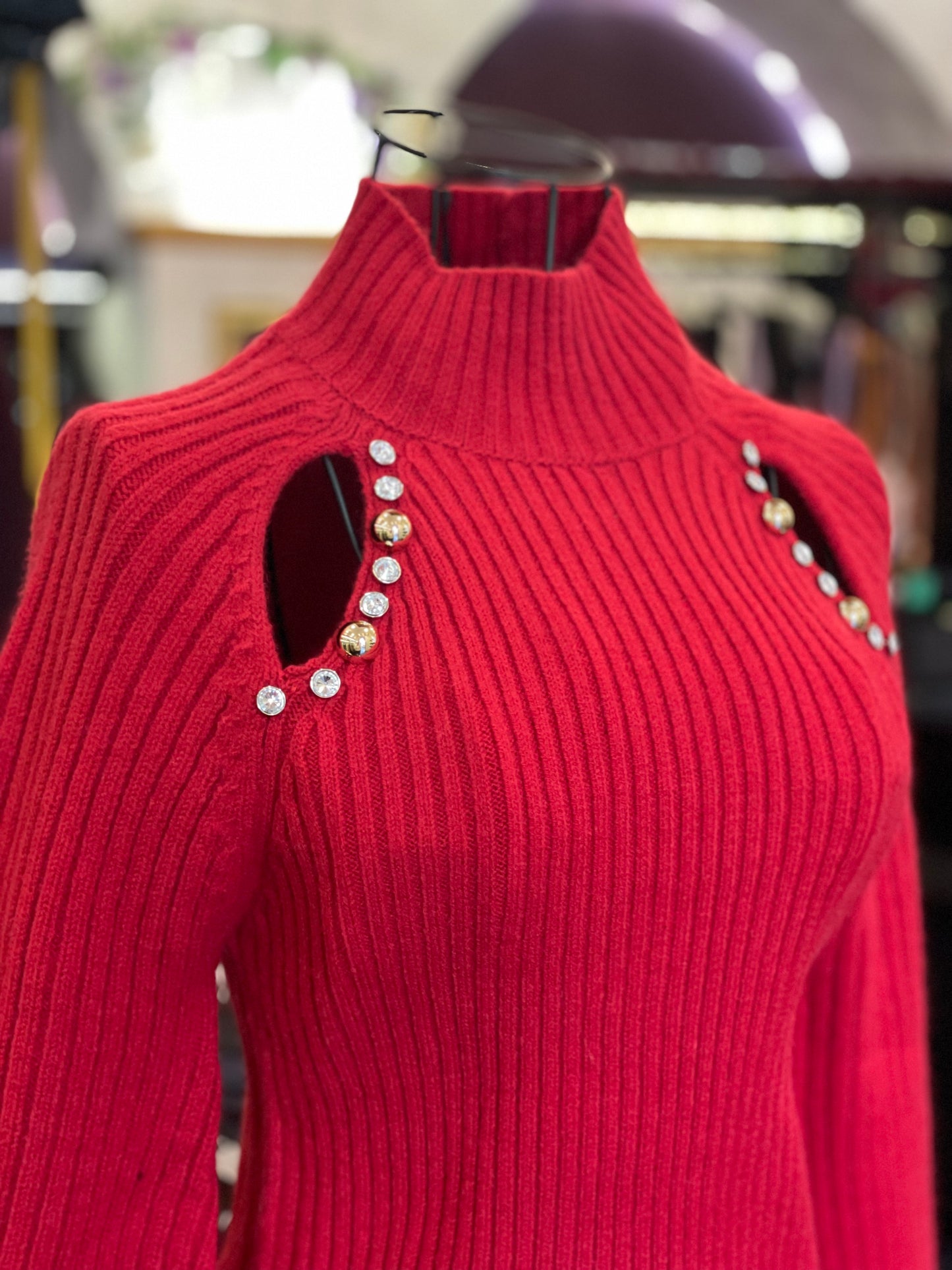 Maglione in lana a coste