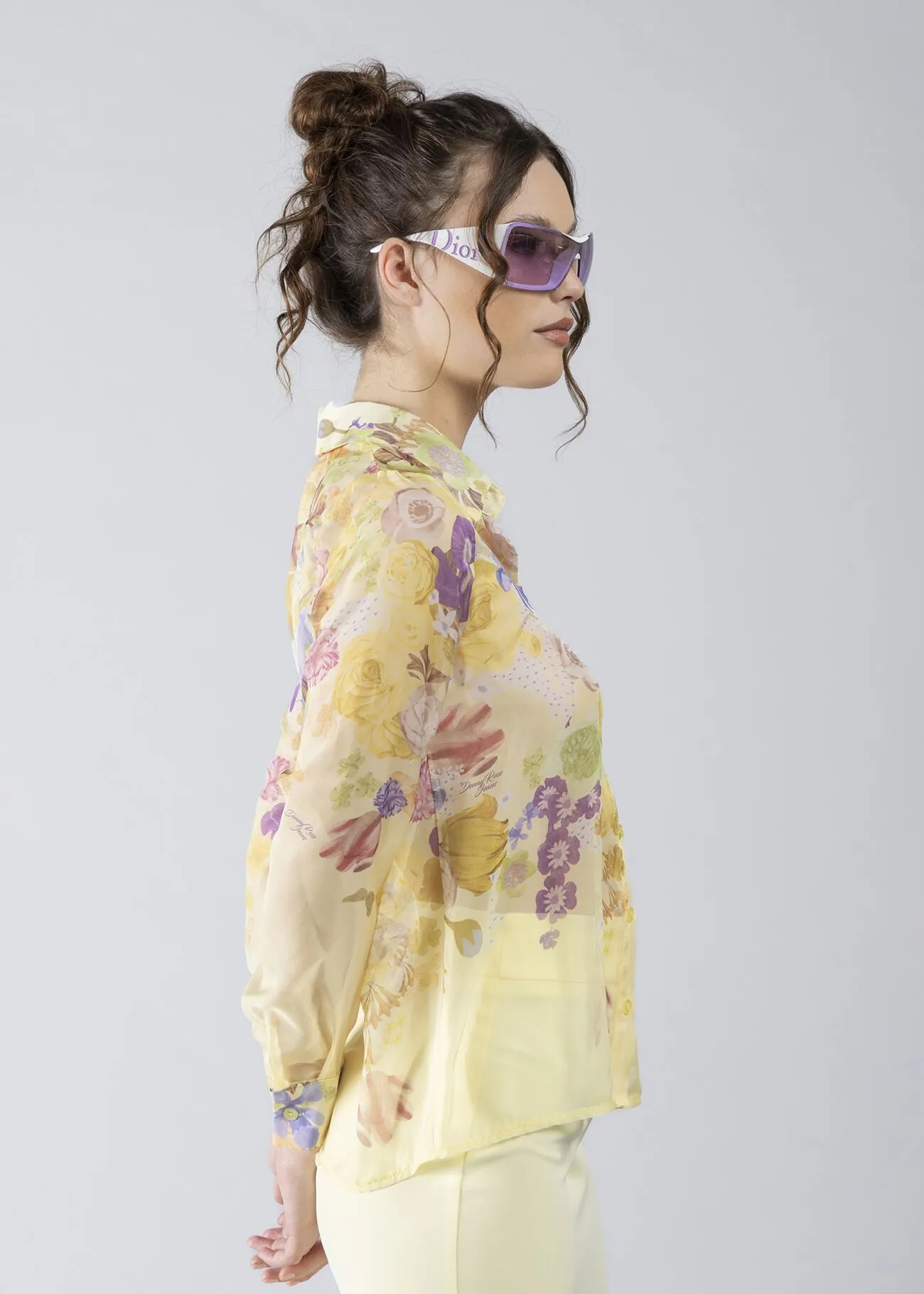 CAMICIA STAMPA FLOWERS YELLOW