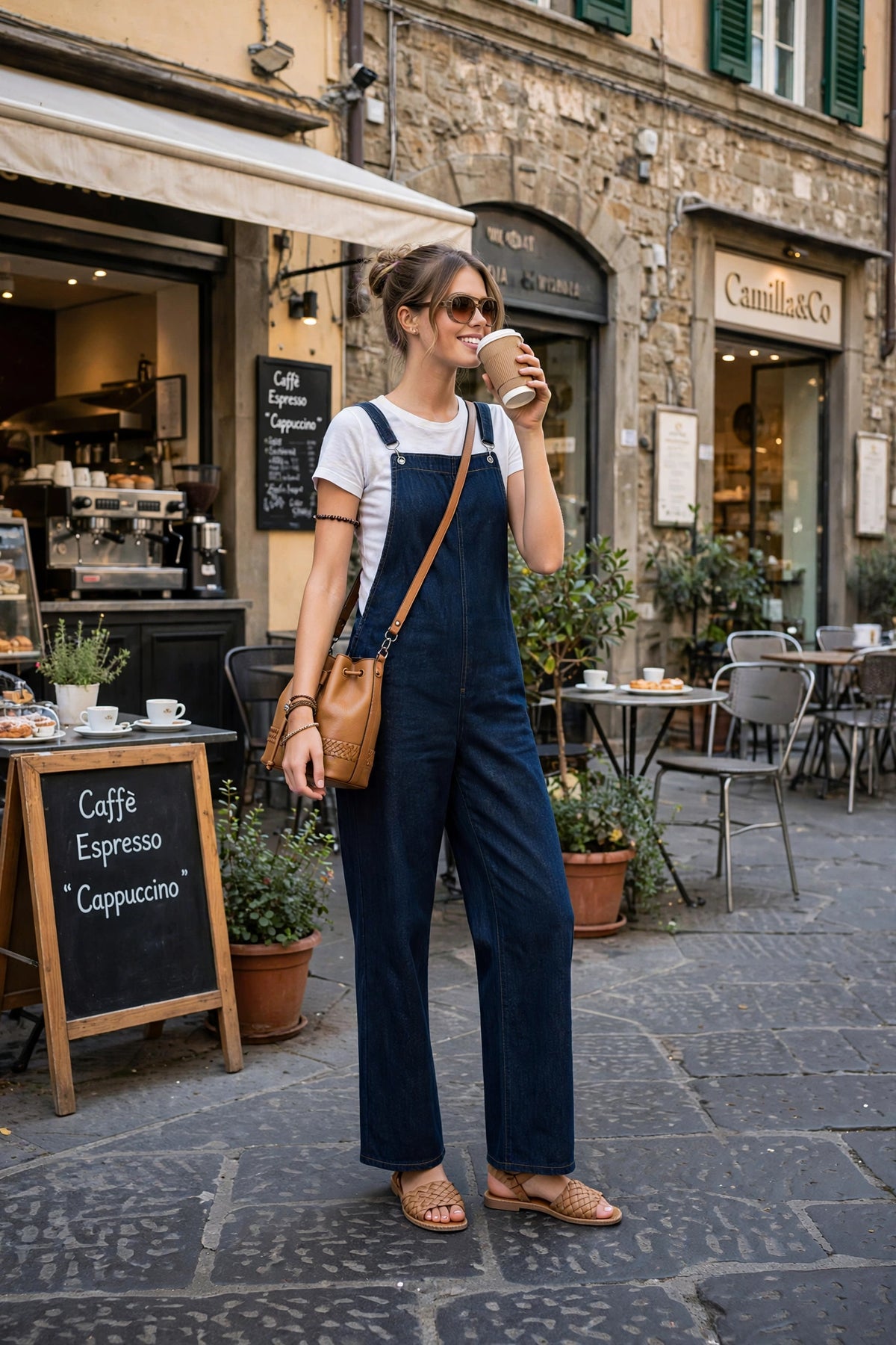 Salopette lunga in Denim
