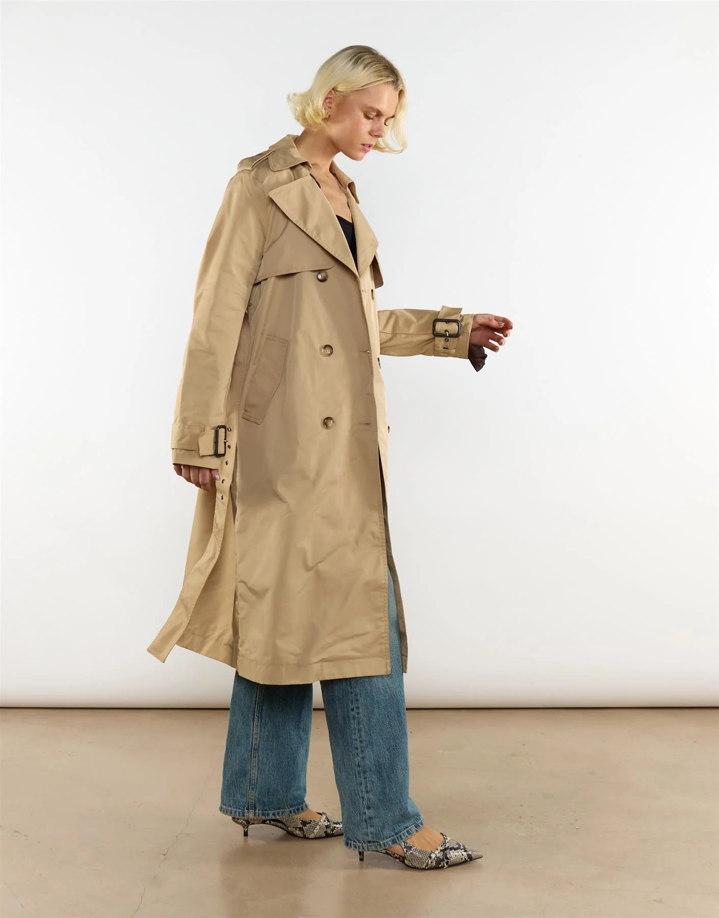 Trench Cammello Con Cintura - Glamorous