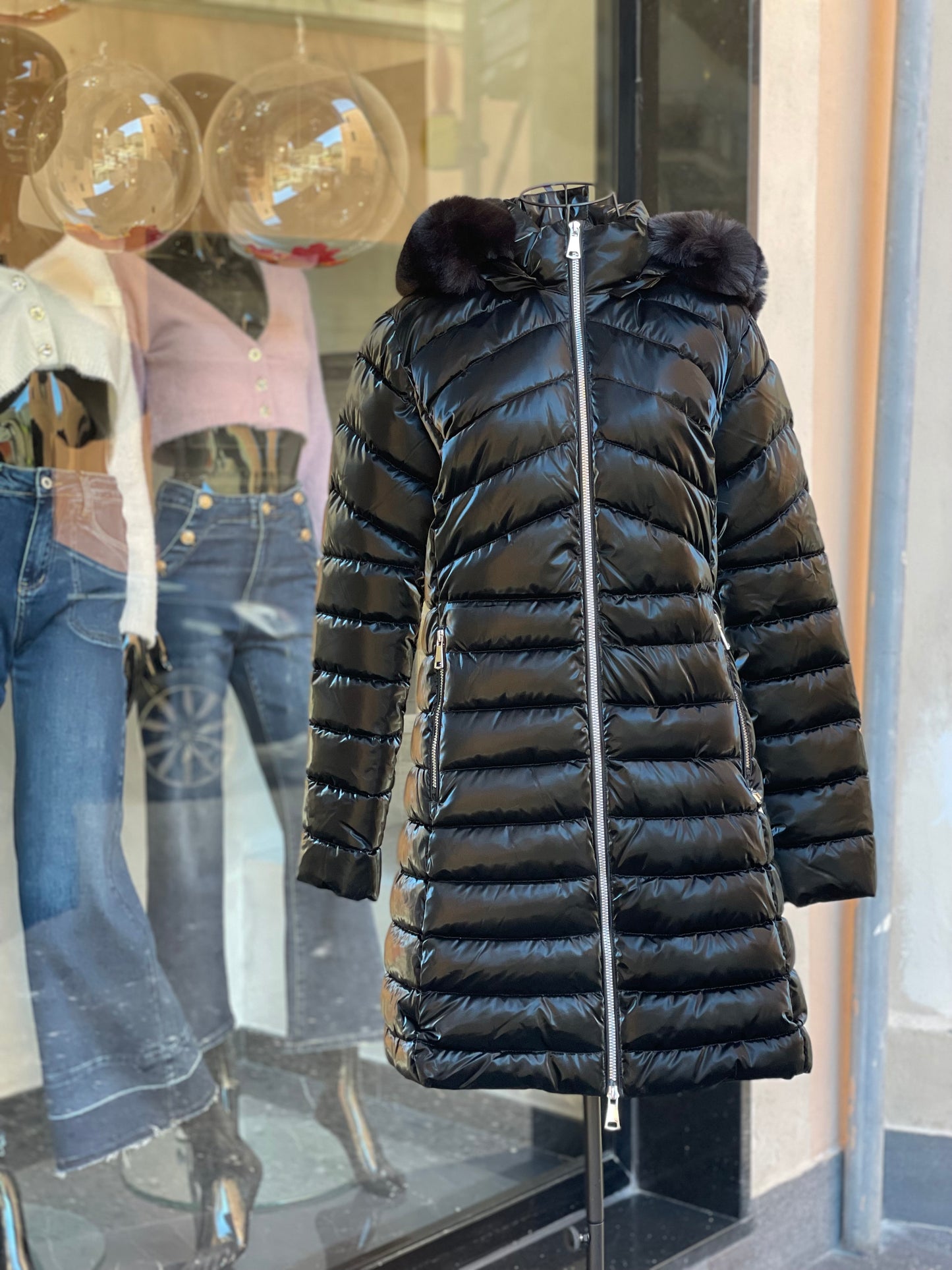 Piumino Nero trapuntato