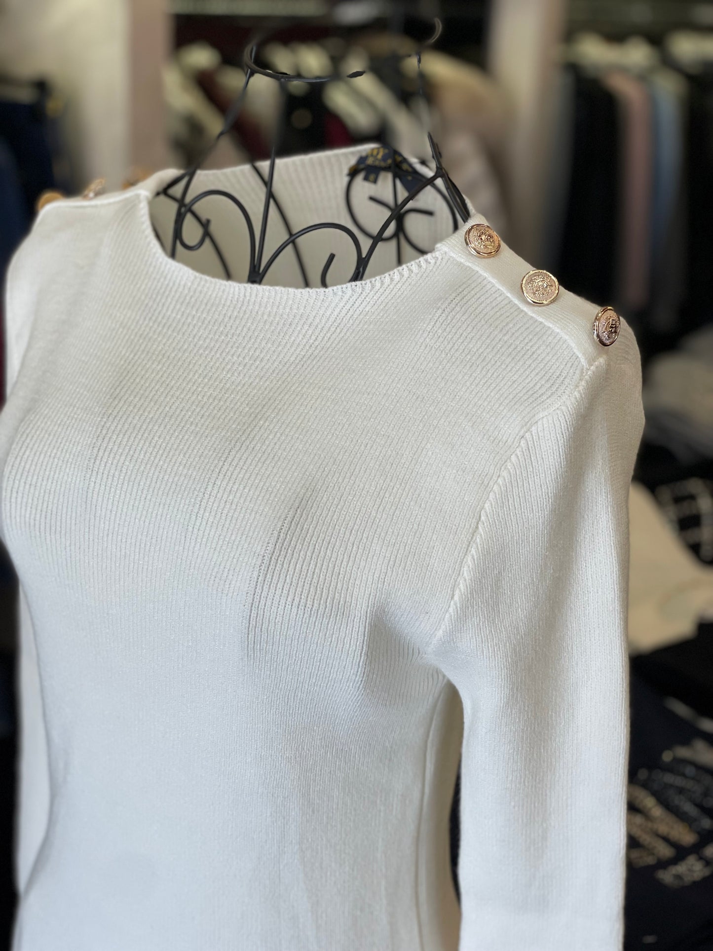 Maglione Bianco con bottoni