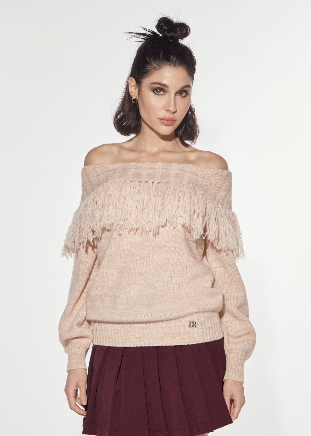 MAGLIA SCOLLO SCHIFFER E FRANGE PEACH