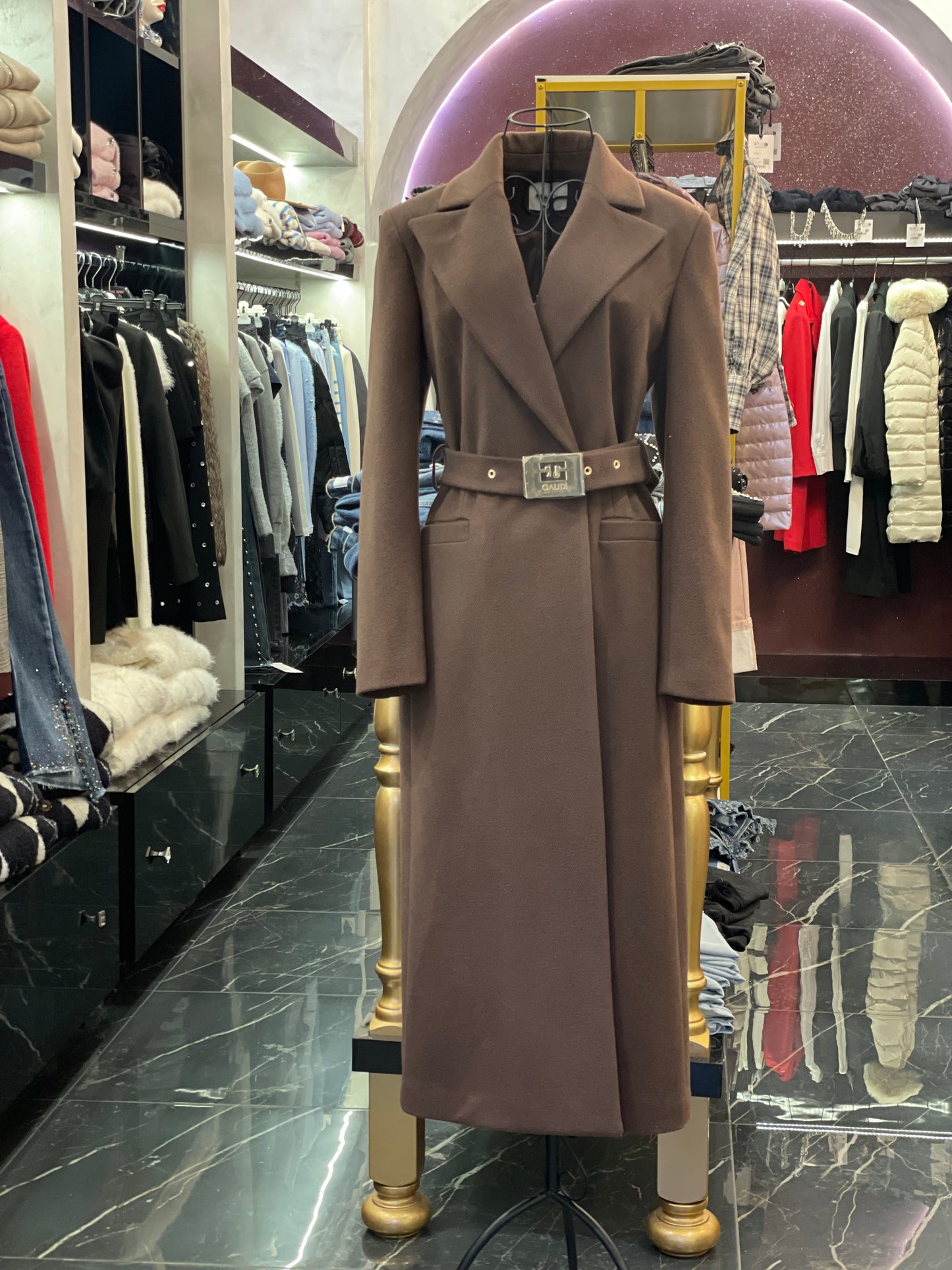 Cappotto Tabacco con cintura