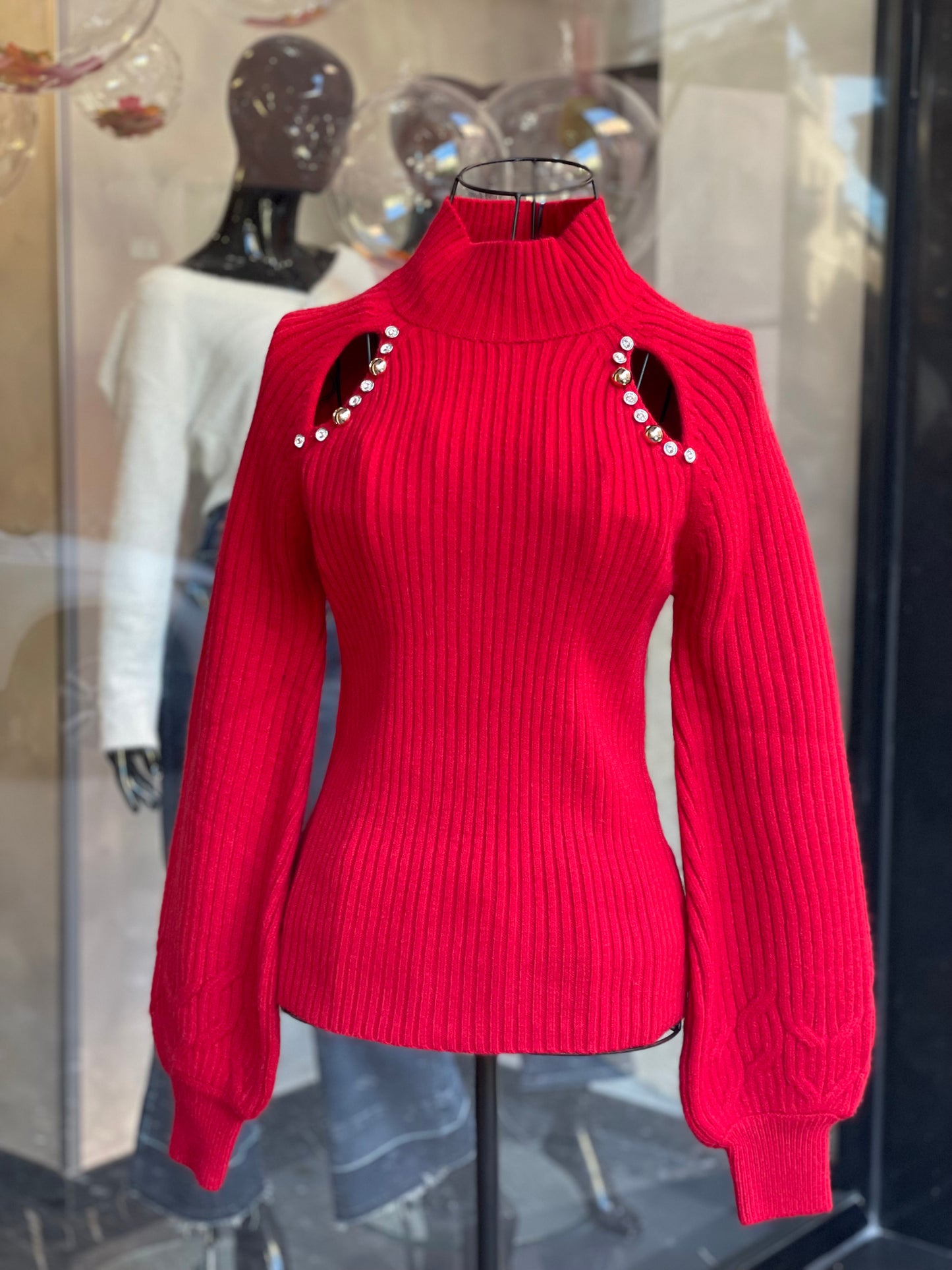 Maglione in lana a coste